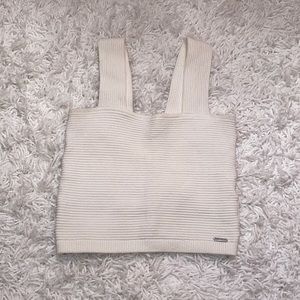 Hollister White Square Neck Tank Top